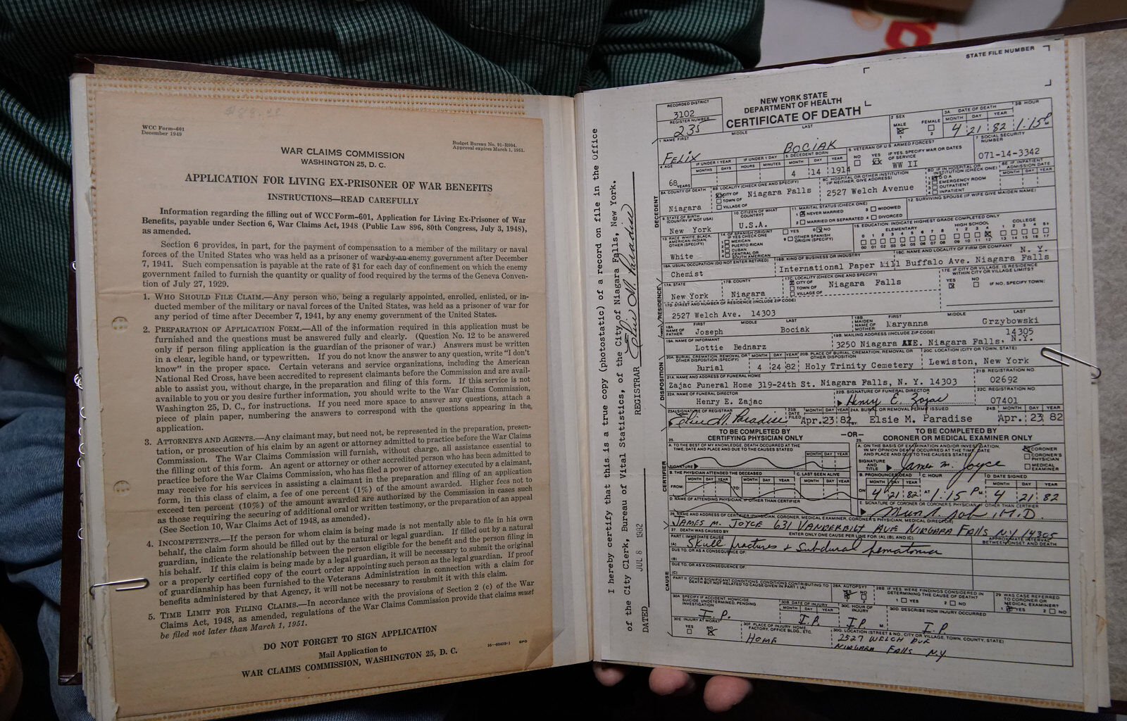 Scrap book found of Felix Bociak life that tells staggering wartime tale of loss, imprisonment